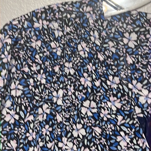 1. State Ditsy Floral Long Sleeve Blouse Blue V-Neck Smocked Ruffle Top Small - Picture 9 of 9